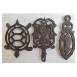 3 Small Cast Iron Trivets