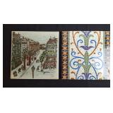 2 Tile Trivets, Mintons China Works Stoke On