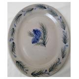 Rowe Pottery Works Stoneware Pinewood Oval Platter