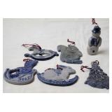 Rowe Pottery Works Stoneware Christmas Ornaments