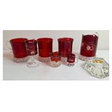 Ruby Red Flash Glass & Souvenir Glass