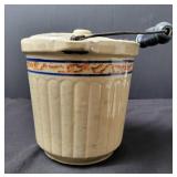 Red Wing Gray Line Sponge Band Butter Crock w/Lid
