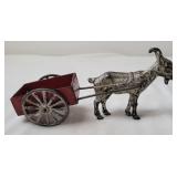 Cast Iron Goat w/Pressed Steel Cart, Antique