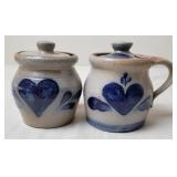 2 Rowe Pottery Works Stoneware Crock Jars