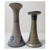 2 Rowe Pottery Works Stoneware Candlesticks