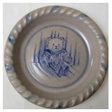 Rowe Pottery Works Stoneware Teddy Bear Pie Plate