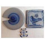 Rowe Pottery Works Bird Spoon Rest & Lid