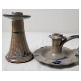 2 Rowe Pottery Works Stoneware Candlesticks