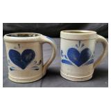 2 Rockdale Salt Glazed Stoneware Coffee Mugs