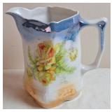 Porcelain Pitcher Hand Painted Yellow Roses