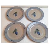 4 Rowe Pottery Works Pinewood Dinner Plates