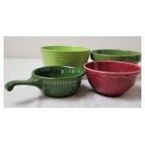 Oven Serve Ware Green Handled Casserole & Small