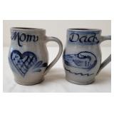 Rowe Pottery Works Stoneware Mom & Dad Mugs