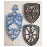 3 Cast Sad Iron Trivets