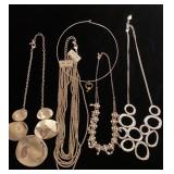 Silver tone necklaces