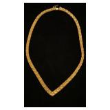 Gold over Sterling Silver 17 inch V necklace