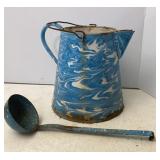 Enamel Coffee Pot & Ladle