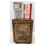 Antique Mail Door Bank, Tin Bank & standard