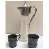Silver Plate Cups & Decorative Decanter