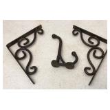 Cast Metal Hook & Shelf Brackets
