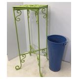 Metal Plant Stand & Umbrella Bucket