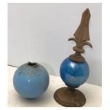 Antique Lightning Rod Glass Ball & Landscape Art