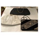 Purses. leather, velvet, beaded (3) vintage