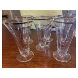 Drinking glasses with silver swirls, (6) 6" tall