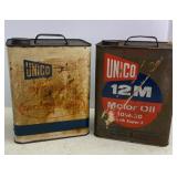 Vtg Unico Oil Tins