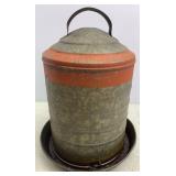 Vtg Galvanized Waterer