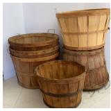 (6) Antique Woven Bottom Fruit Baskets