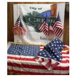Greensburg City & US Flags