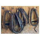 (4) antique horse collars