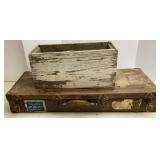 Salesman Sample Shoe Case & wooden box