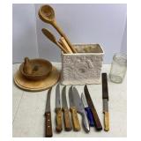 Kitchen Knives, Spoons & Ball Jar
