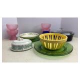 Pioneer Woman Butter Dish, Glass Chargers