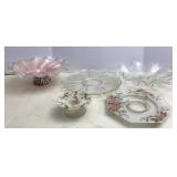 Art Glass Pedestal Plate & Other Cake Plates