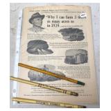 1953 Arthur Stewart Article & Pencils