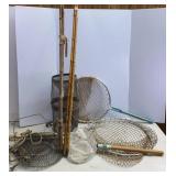 Fishing Nets, Cane Poles & Metal minnow Trap