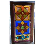 Antique Framed Stained Glass Piece