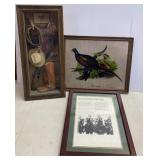 Shadow box, Framed Pheasant Painted on glass