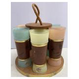 Mid Century Modern Mahogany Drink Set