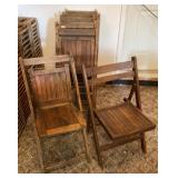 (10) Antique Wooden Folding Chairs
