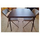 Card Table and 2 Cosco Chairs