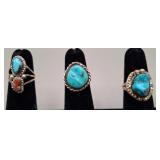 3 Turquois Rings