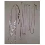 Silver Tone Costume Necklaces (5)