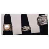 2 Sterling Silver Rings & Spoon Ring