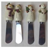 4 Snowman Cheese Ball Knives