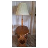 Side Table w/Magazine Rack & Lamp