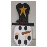 Wooden Snowman Front Door Greeter